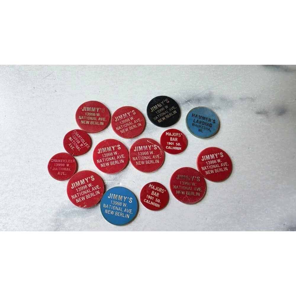Vintage Plastic Bar Tokens Lot
